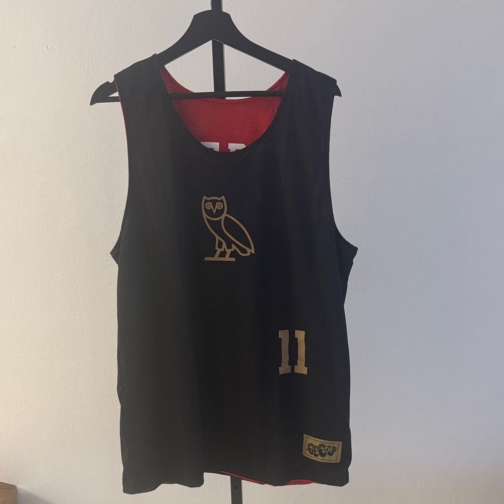 Drake OVO x J. Cole reversible basketball jersey & VIP Badge Laminate Size Large